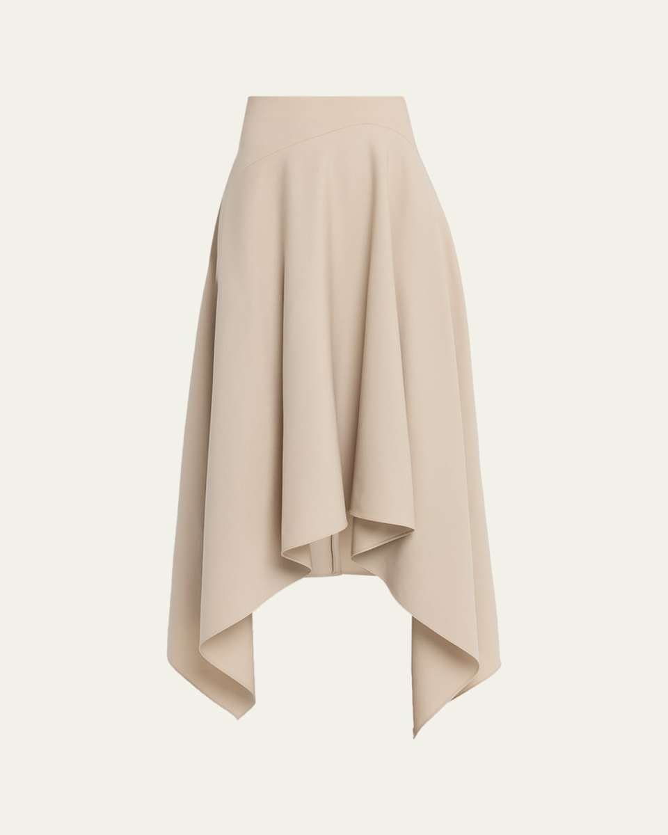 Handkerchief Wool Suiting Maxi Skirt
